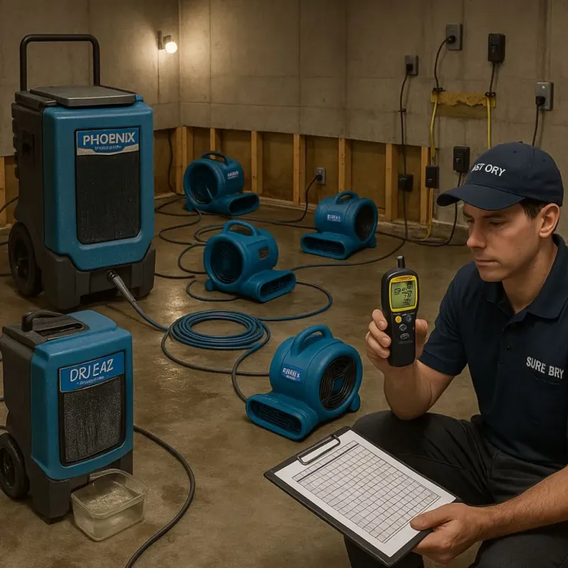 Structural Drying and Dehumidification process in Gretna, VA